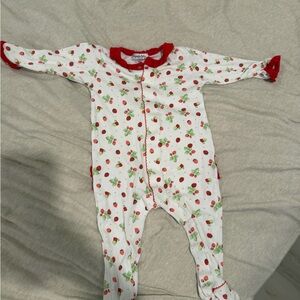 Magnolia Baby Strawberry Print Kids One Piece